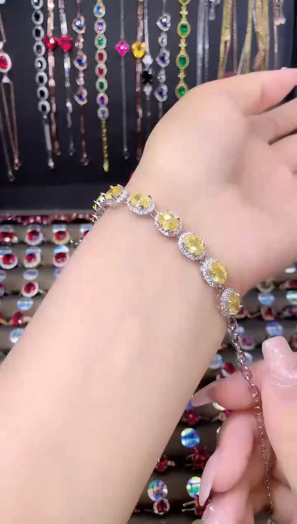 水晶手链银S925镶嵌银色