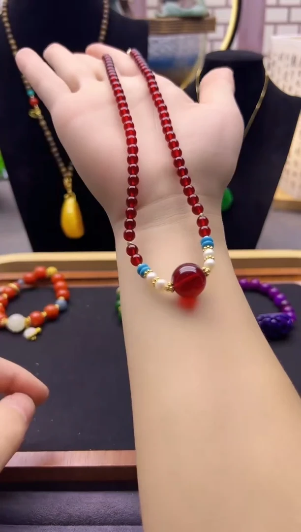 【闪购商品】血珀颈饰14K金镶嵌X294