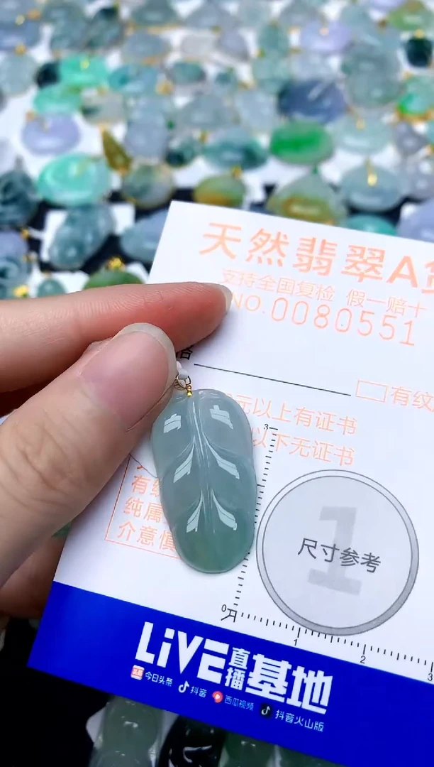 颈饰18K金镶嵌翡翠天然A货翡翠