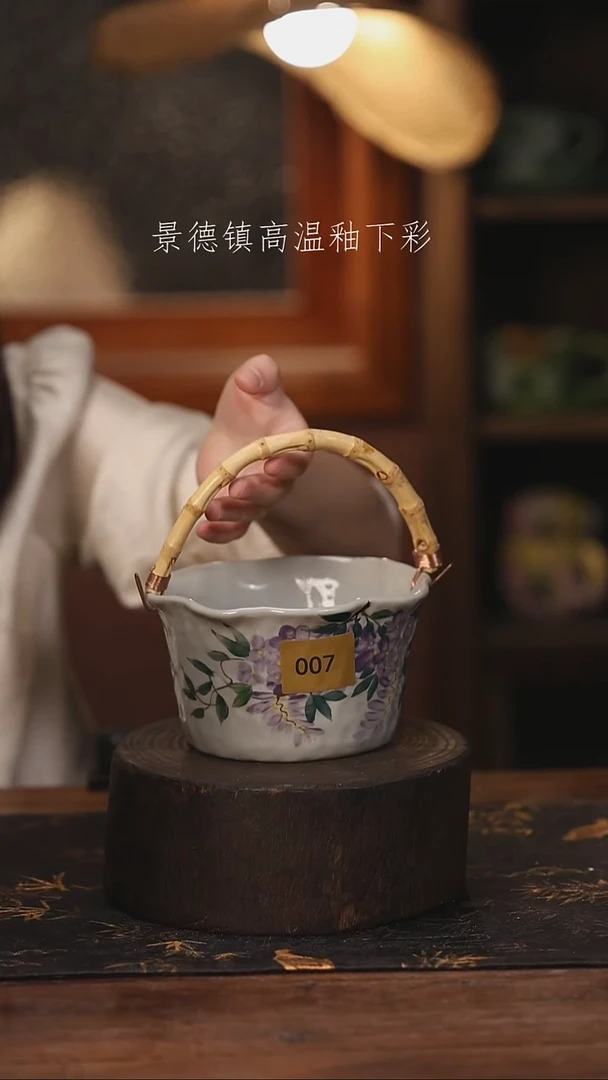 陶瓷景德镇高温釉下手绘陶瓷@L007@