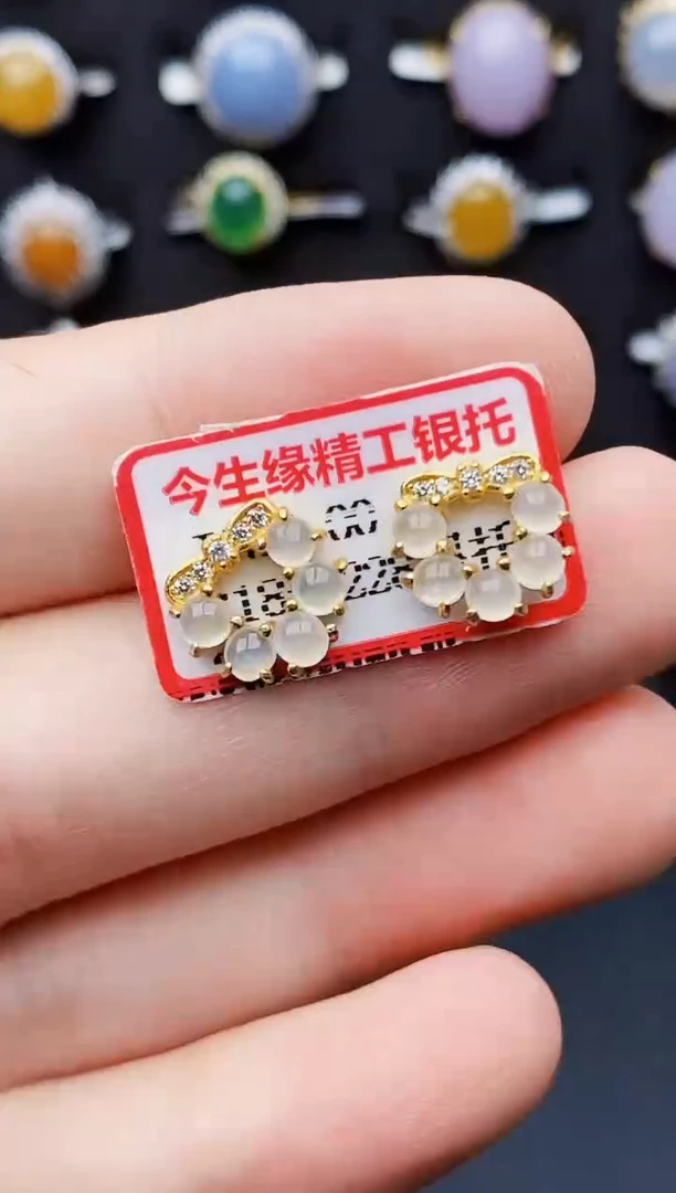银S925镶嵌戒指翡翠3042