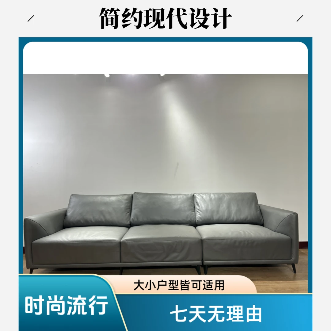 2024新款大小户型简约头层牛皮软体沙发客厅家用创意双人简易北欧