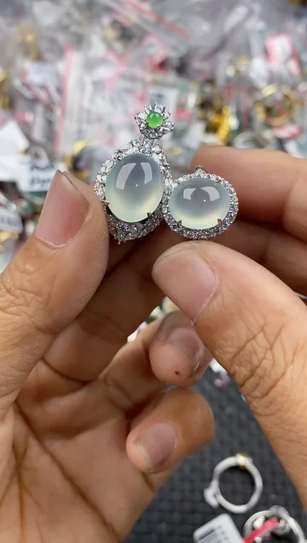 银S925镶嵌戒指翡翠11                7