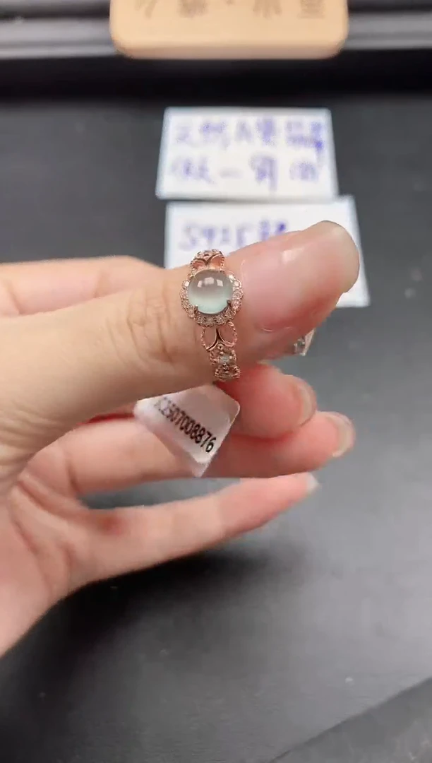 翡翠戒指银S925镶嵌51511