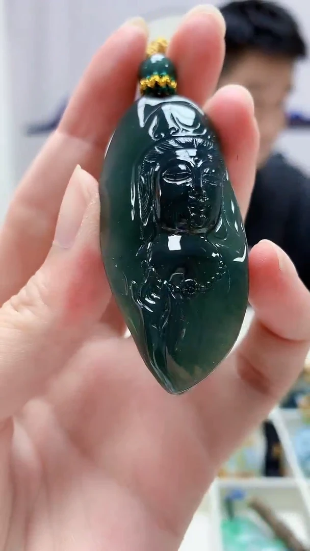 定制翡翠未镶嵌5028zm-毛货挂件65观音