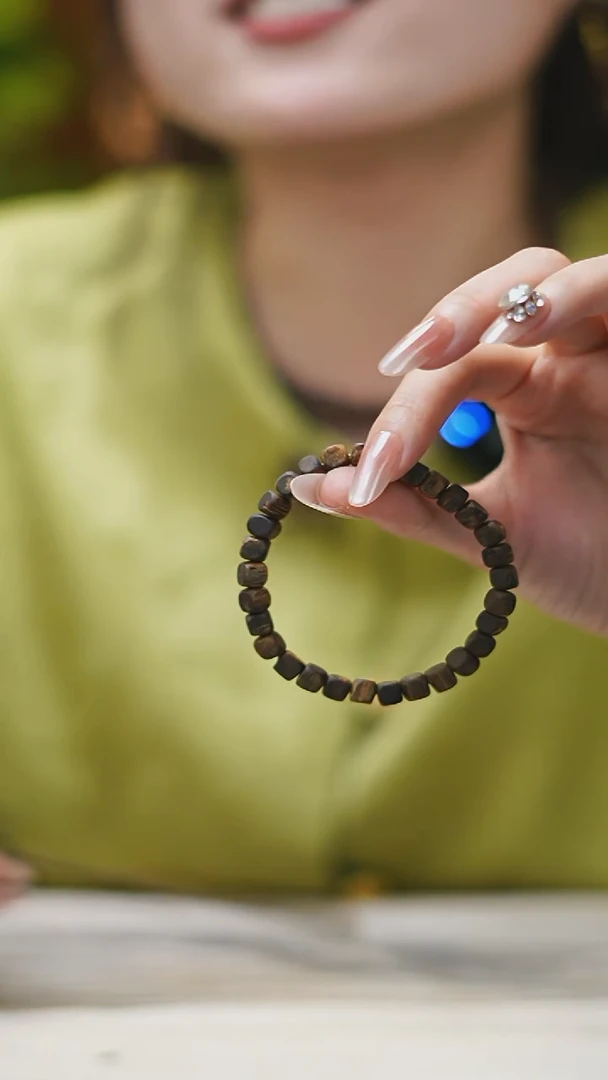 手串沉香4mm小方糖沉水单圈4g+多样性发一