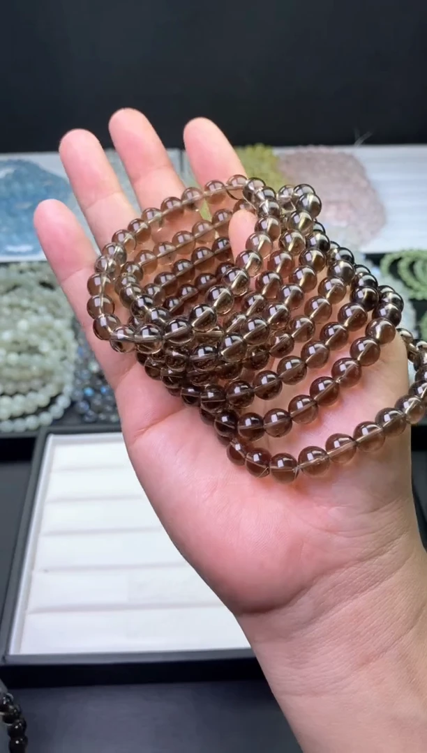 【闪购商品】水晶手链未镶嵌8mm茶水晶