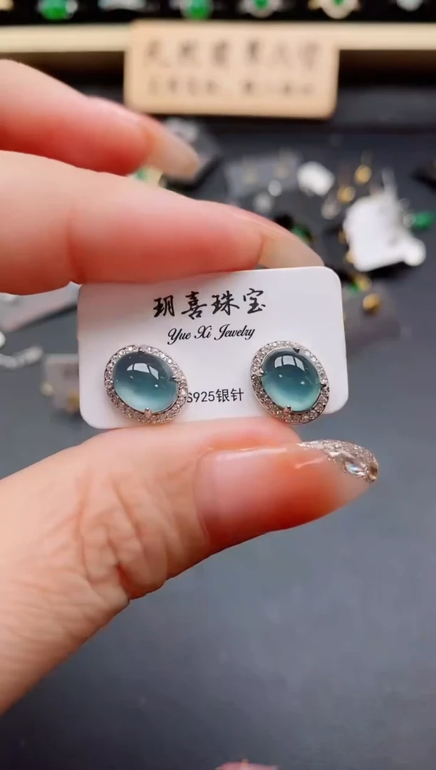银S925镶嵌戒指翡翠1