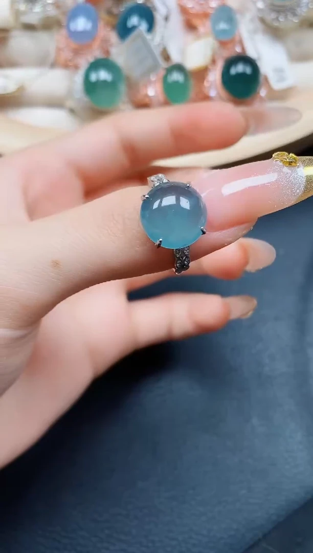 【闪购商品】翡翠戒指银S925镶嵌翡翠