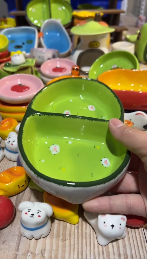 276手绘釉下彩微瑕陶瓷