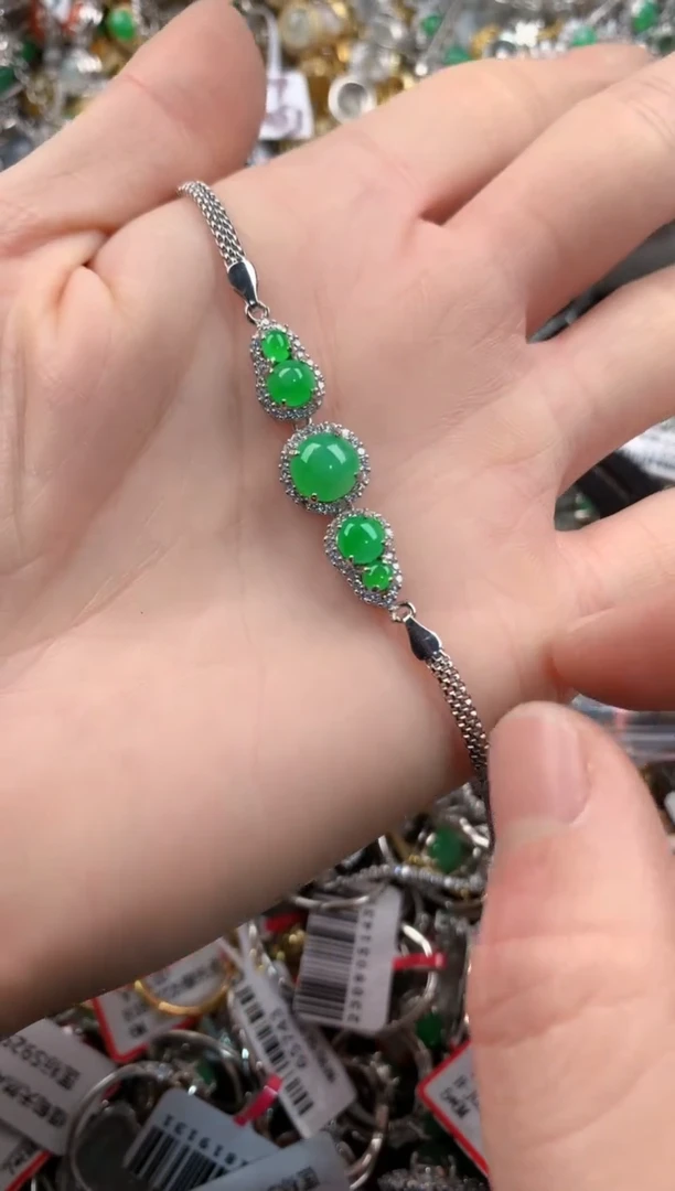 银S925镶嵌戒指翡翠3      8