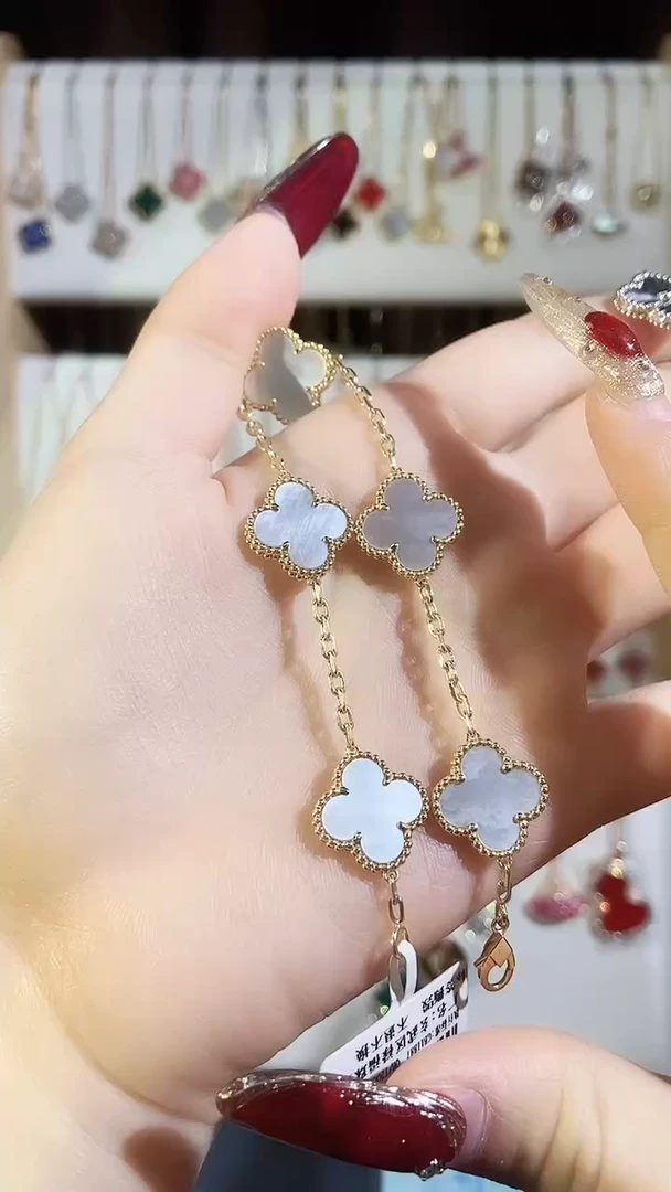 【闪购商品】贝壳（贝母）手链18K金镶嵌贝母K黄白五花