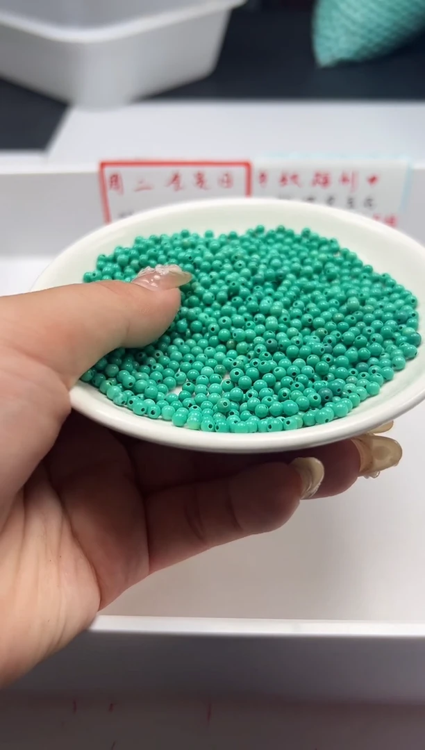未镶嵌颈饰玛瑙/玉髓w410高瓷绿*松3mm*100颗