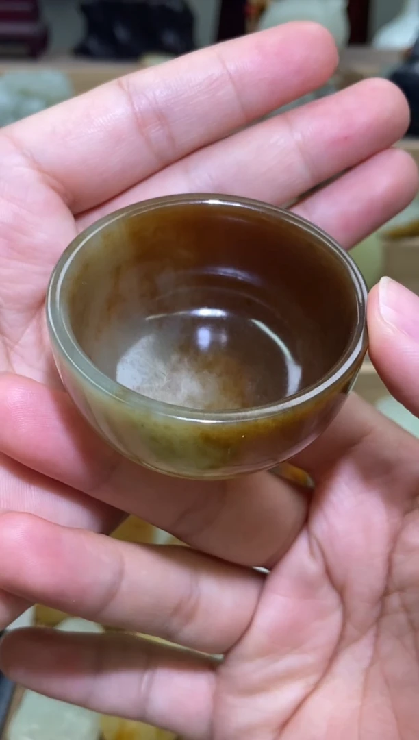未镶嵌和田玉摆件新疆和田玉主人杯摆件 书房雅物