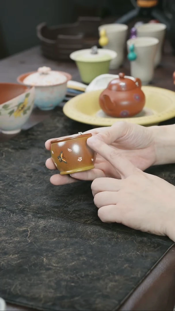 茶杯紫砂九隐茶器柴烧主人杯