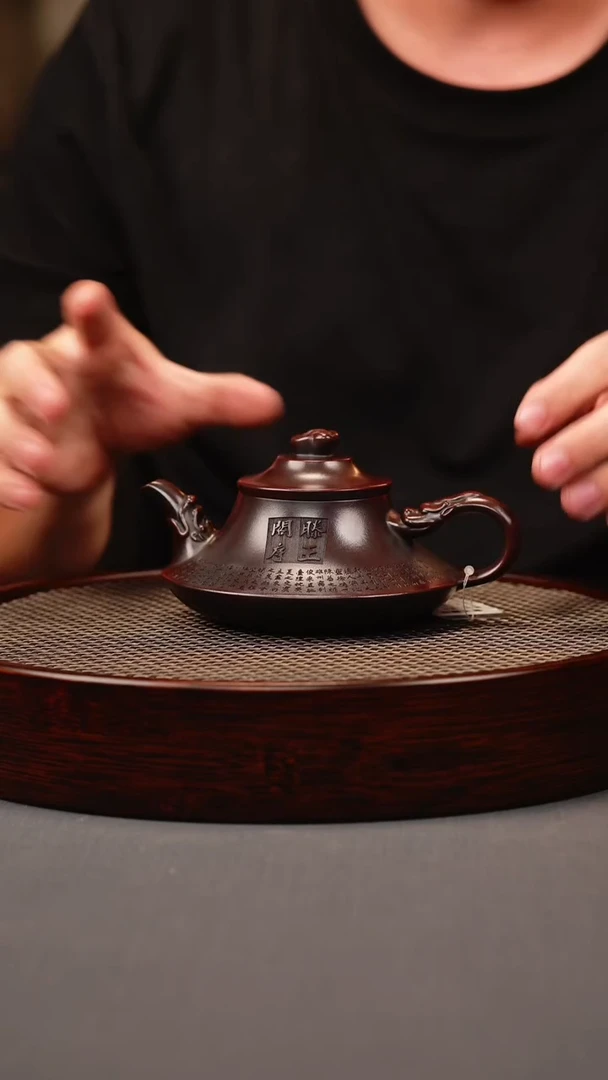 茶壶紫砂古红泥 云炉 滕王阁