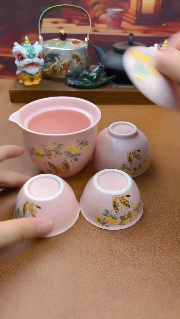 陶瓷茶具摆件旅行套组