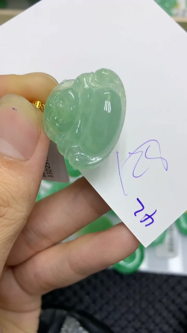 颈饰18K金镶嵌翡翠缅甸A货翡翠