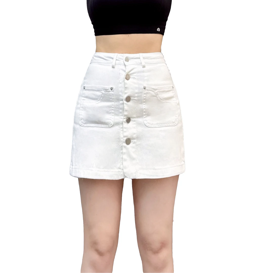 修身韩版牛仔裙成人薄款半身裙设计感休闲风时尚高腰