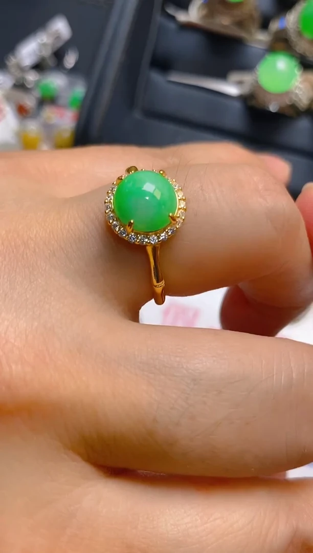 【闪购商品】翡翠耳饰银S925镶嵌天然A货翡翠1