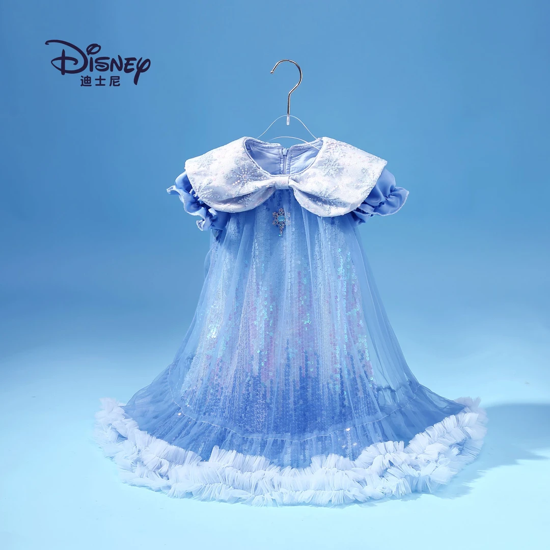 Disney/迪士尼爱莎女童洋气长袖淑女公主连衣裙P2581