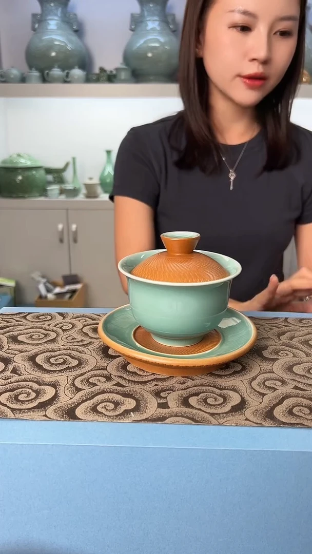 龙泉云间青瓷小米茶器