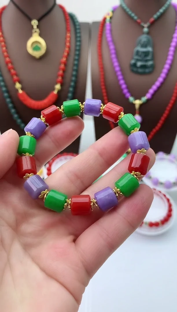 【闪购商品】翡翠手链14K金镶嵌S111手链