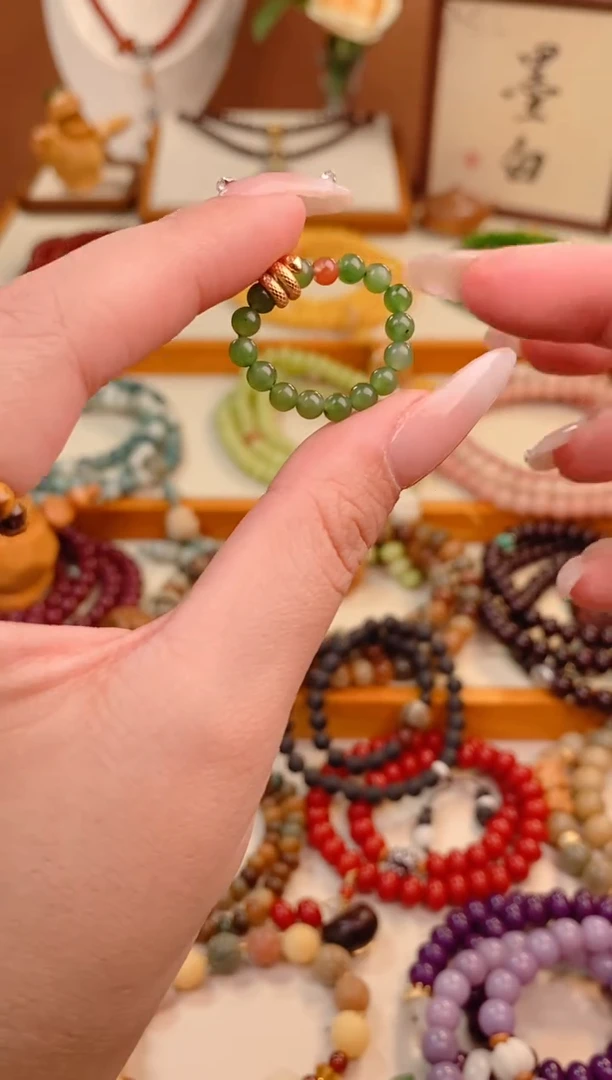 【闪购商品】和田玉（碧玉）戒指银S925镀金镶嵌碧玉灵蛇戒指