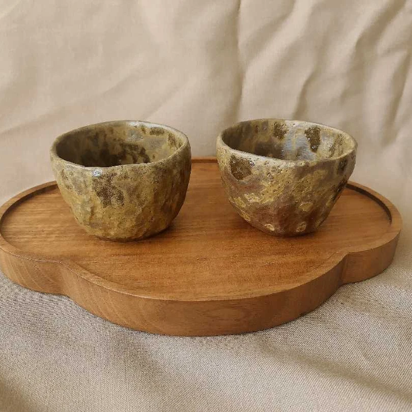 甑乡侘季风茶杯（手捏茶杯）草木灰烧制