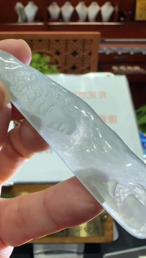 未镶嵌挂件翡翠A货翡翠孤品国雕谢林工