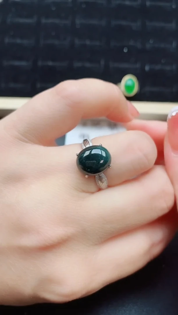 【闪购商品】翡翠戒指银S925镶嵌6586565