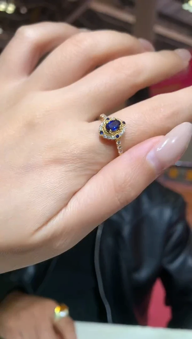 戒指蓝宝石银S925镶嵌【宝石世家严选】