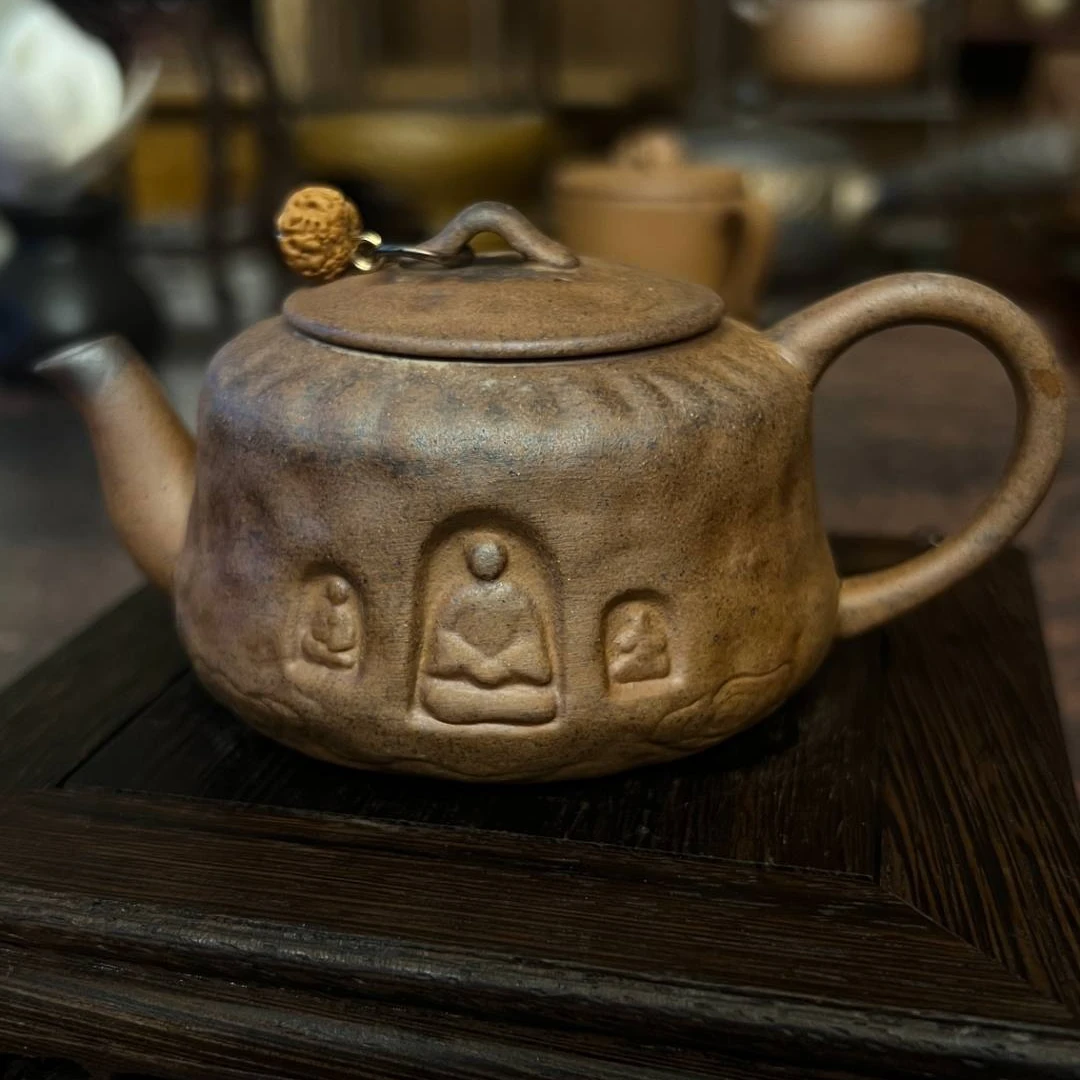 [拙器雅集]老岩泥敦煌修禅壶家用复古功夫茶具单个泡茶壶中式粗陶