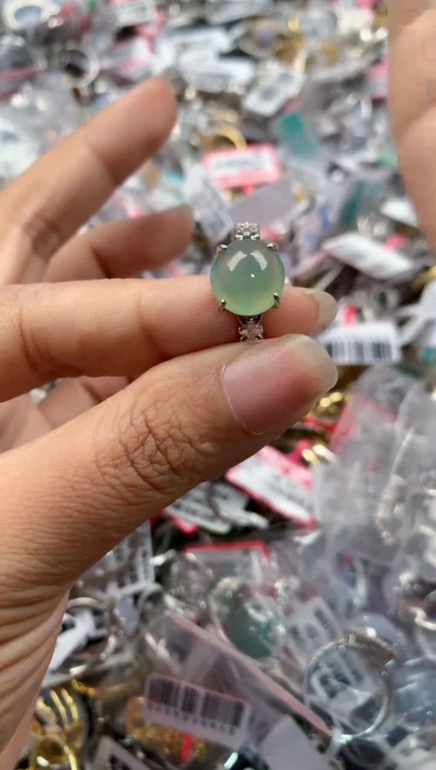 银S925镶嵌戒指翡翠777----1