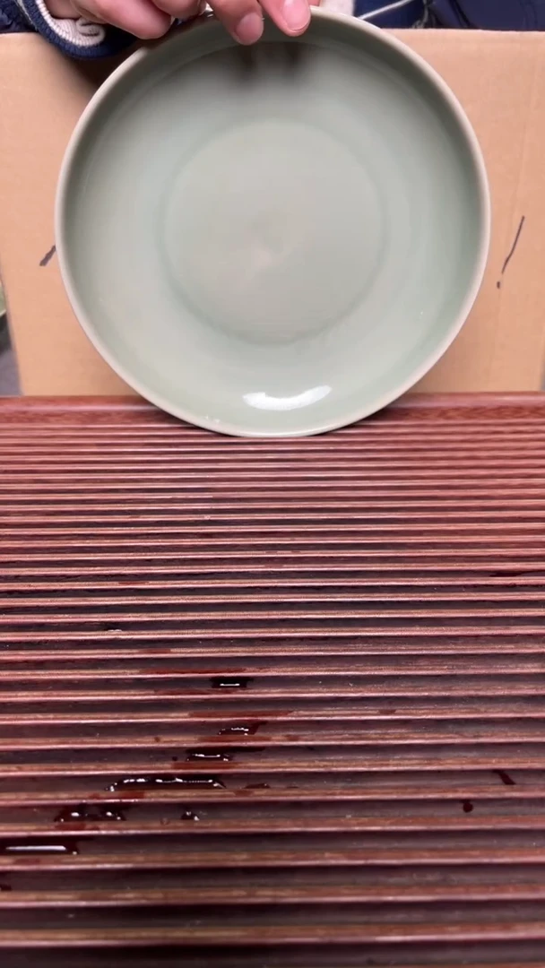 【闪购商品】摆件耀州窑青瓷素面小盘微瑕