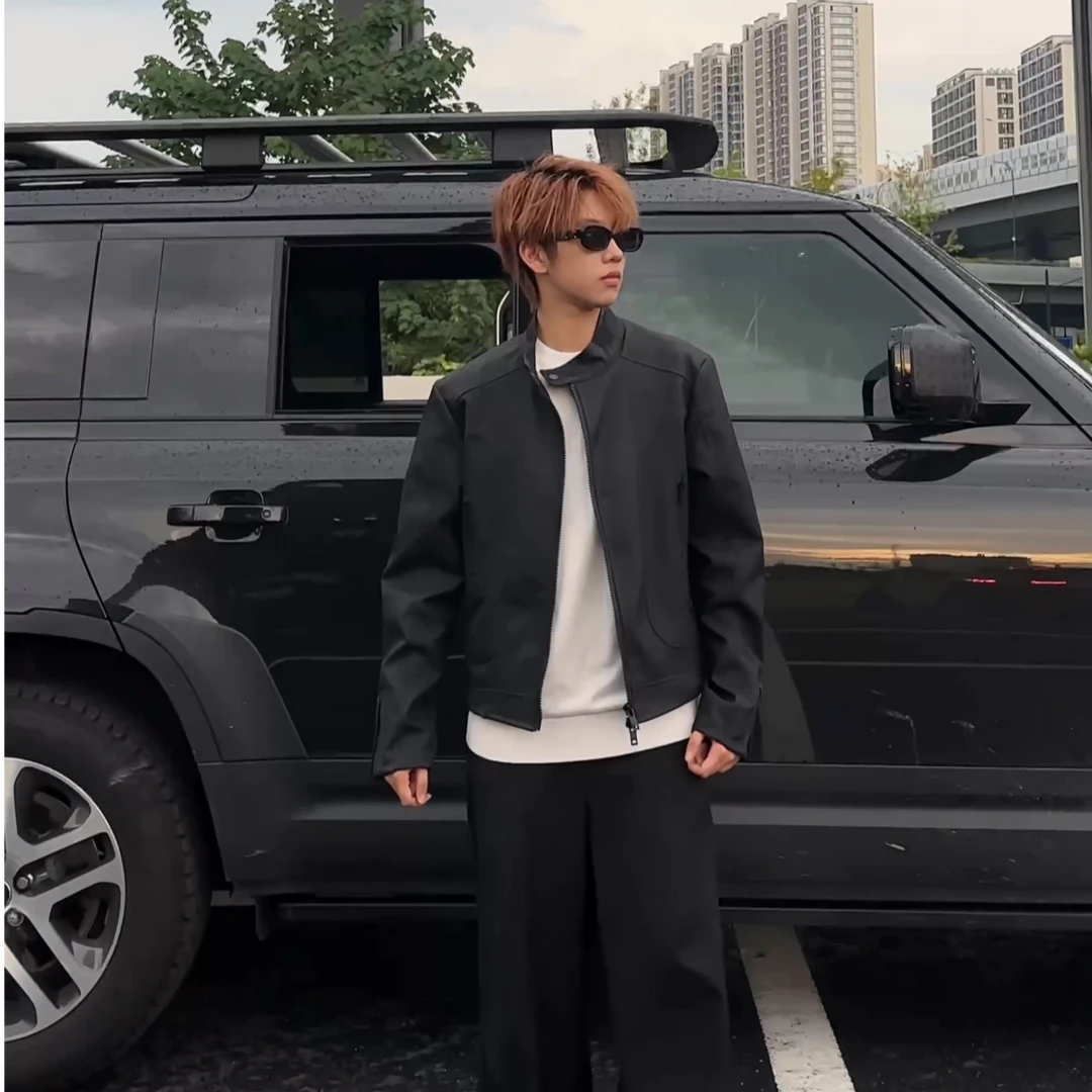 HXOS[暗屿行迹]秋男女cleanfit短款宽板型城市机能风夹克外套