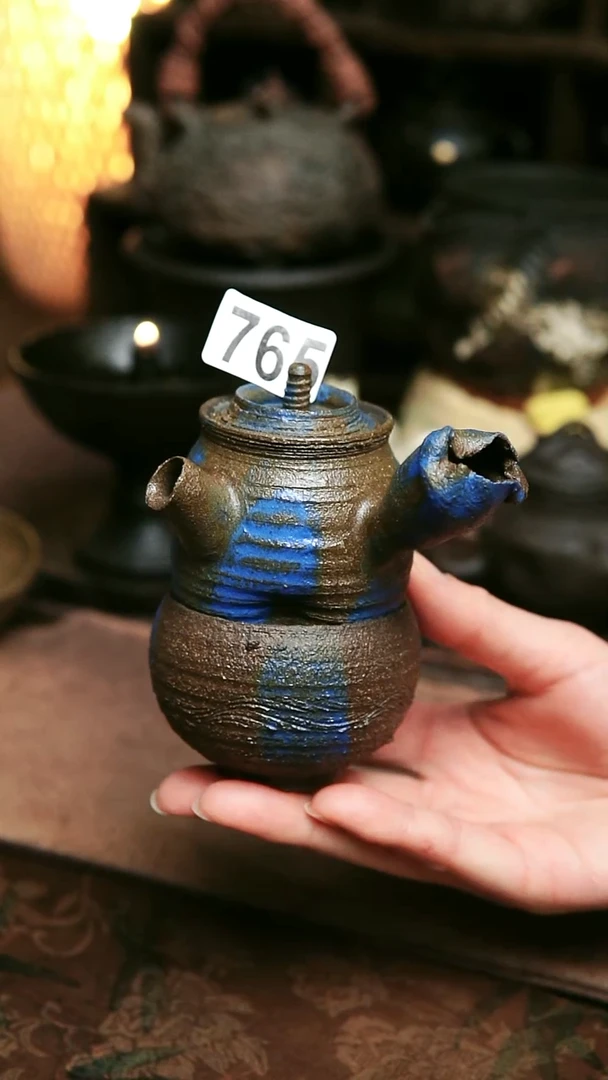 福利765号紫砂全手工侧把茶壶100毫升