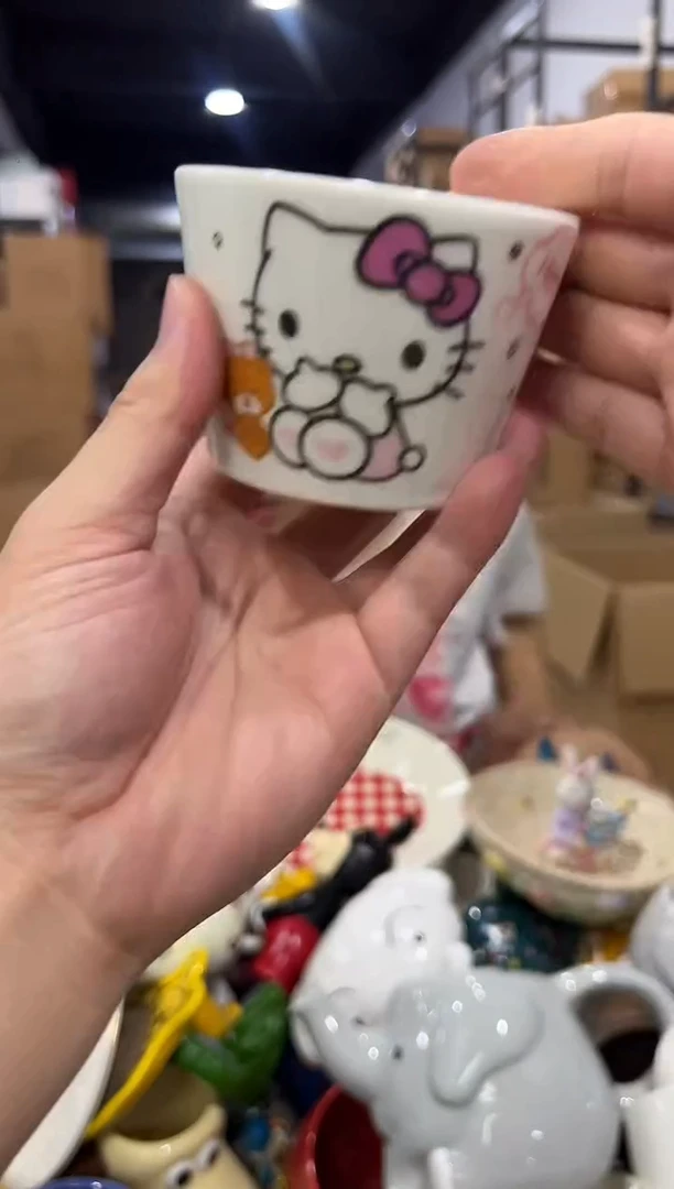 瓷片小号白色kt猫酸奶杯