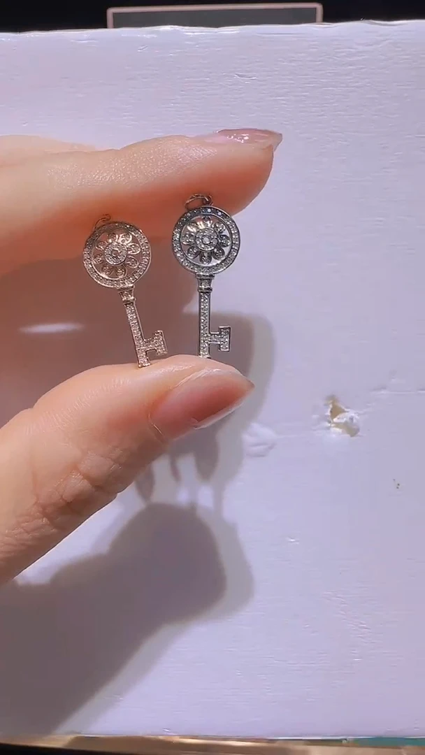 颈饰钻石18K金镶嵌钥匙吊坠/多样性发一件