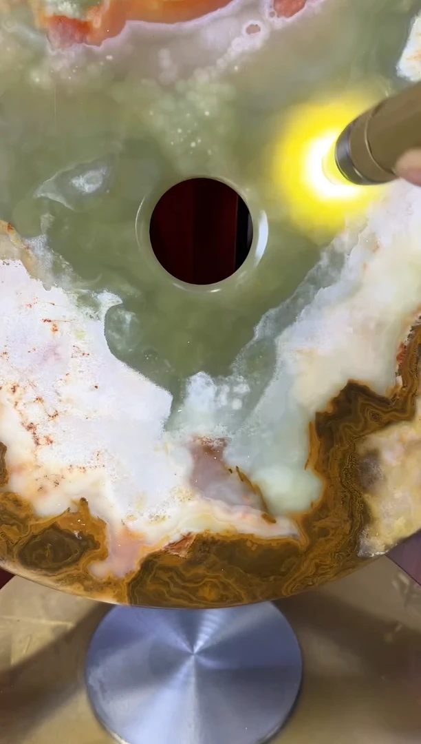 缅甸天然树化玉摆件