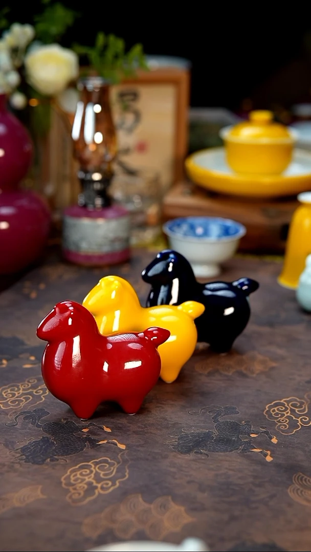 观澹茶器直播专享茶宠马三个