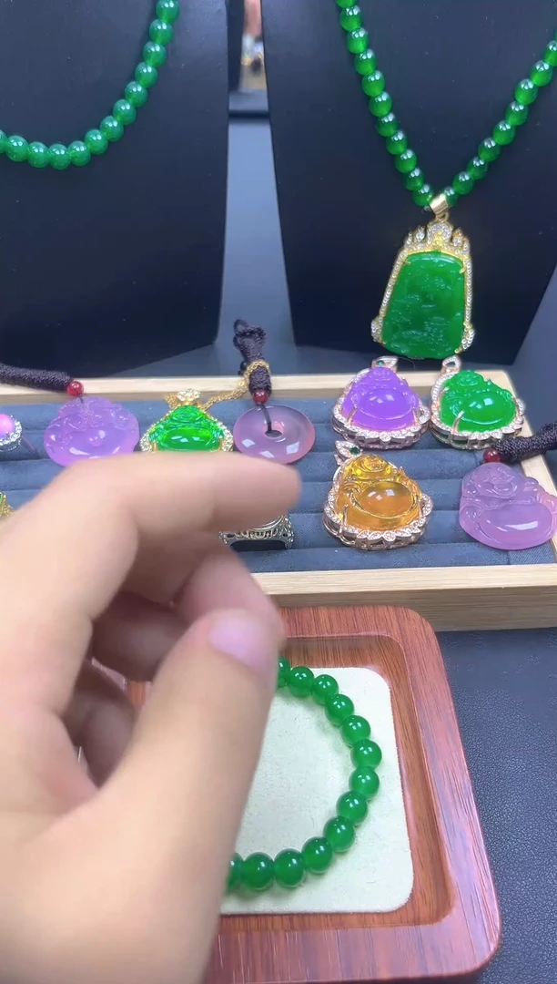 银S925镀金镶嵌戒指翡翠佛公