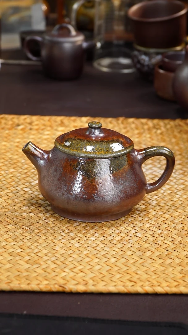 茶壶紫砂纯自然紫砂柴烧