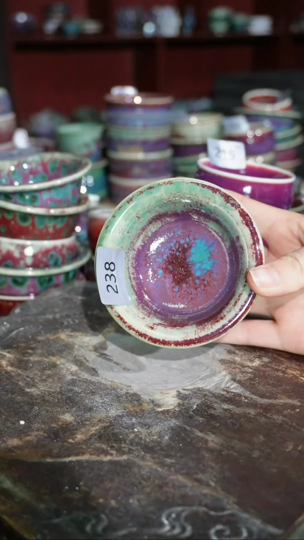 摆件陶精品窑变钧瓷茶器