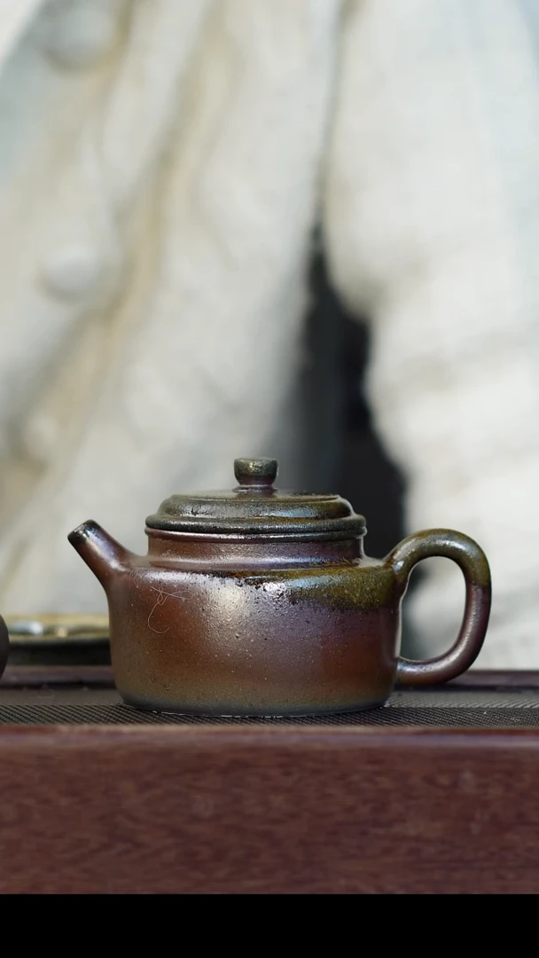 茶壶紫砂柴烧紫砂 天青德钟240cc