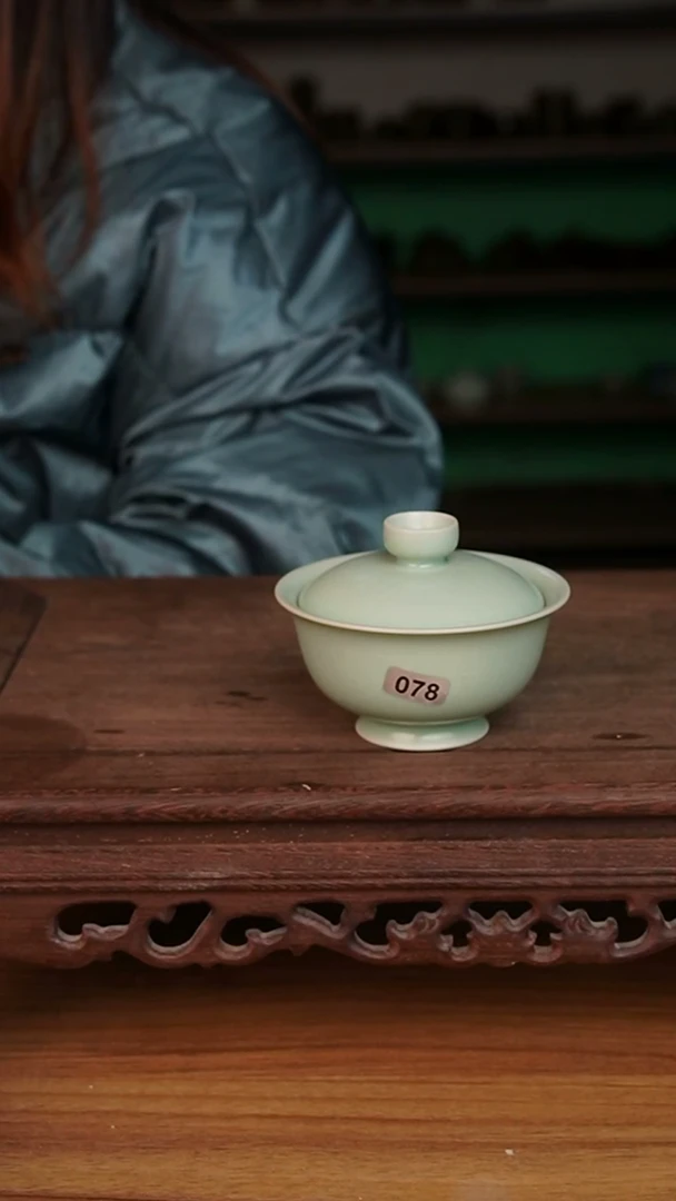 杯078号微天青两才小乔盖碗纯体验