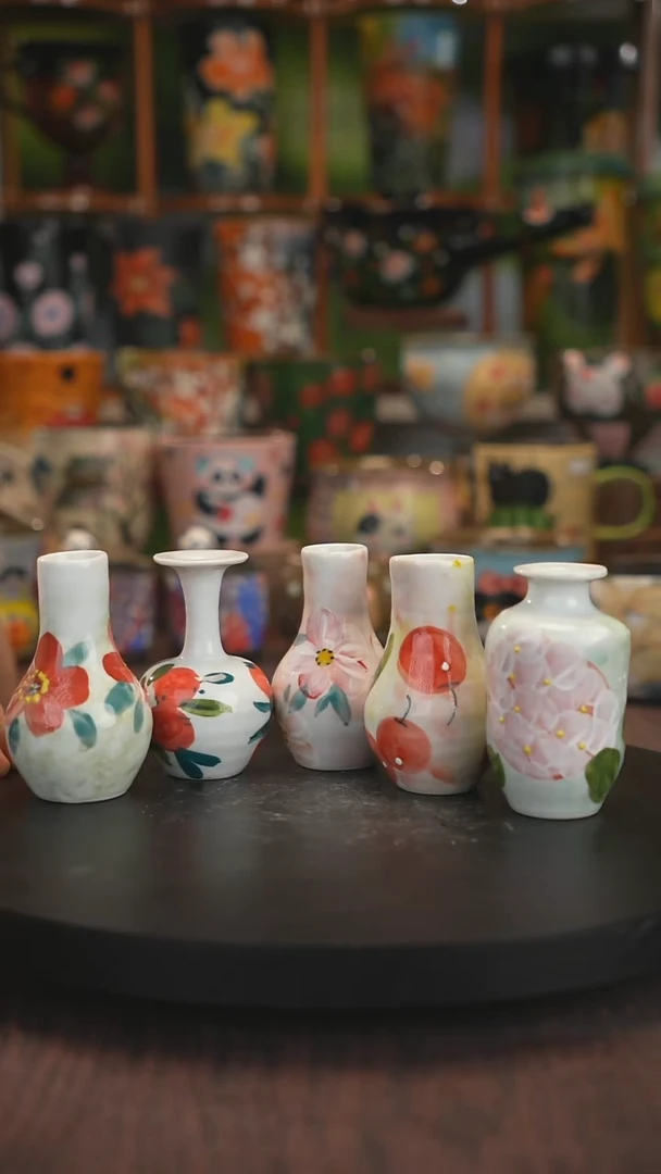 手绘釉下彩随机发一
