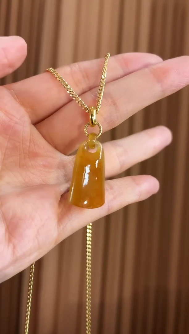 吊坠(不含链)18K金镶嵌翡翠吊坠