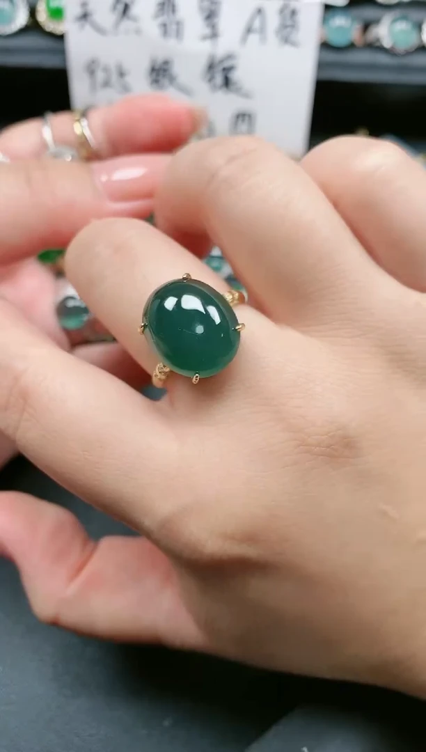 翡翠戒指银S925镶嵌1111111