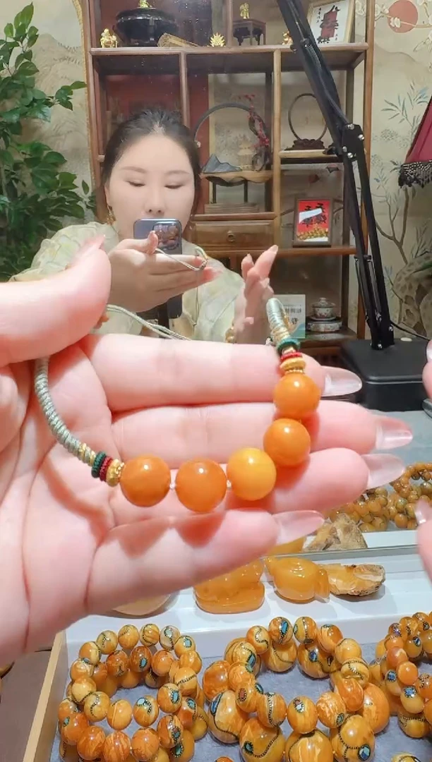 蜜蜡颈饰未镶嵌357天然蜜蜡珠宝奇石全都保真